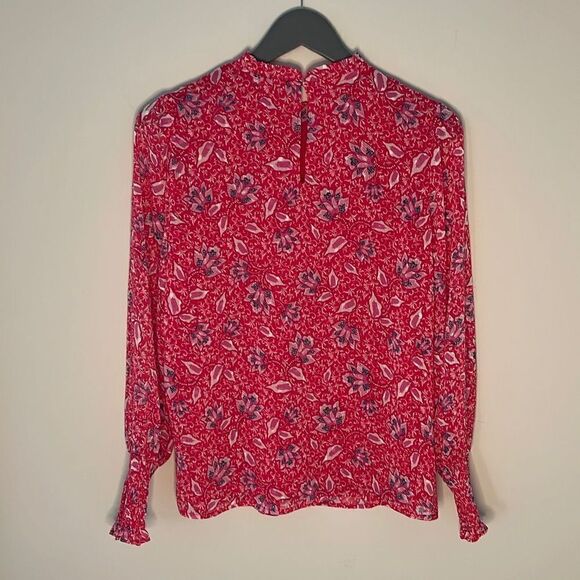 Joie Blouse. Size Small. Pink Floral Mock Neck. - Picture 7 of 7